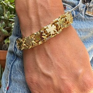Vintage Gold 4 Leaf Lucky Bracelet